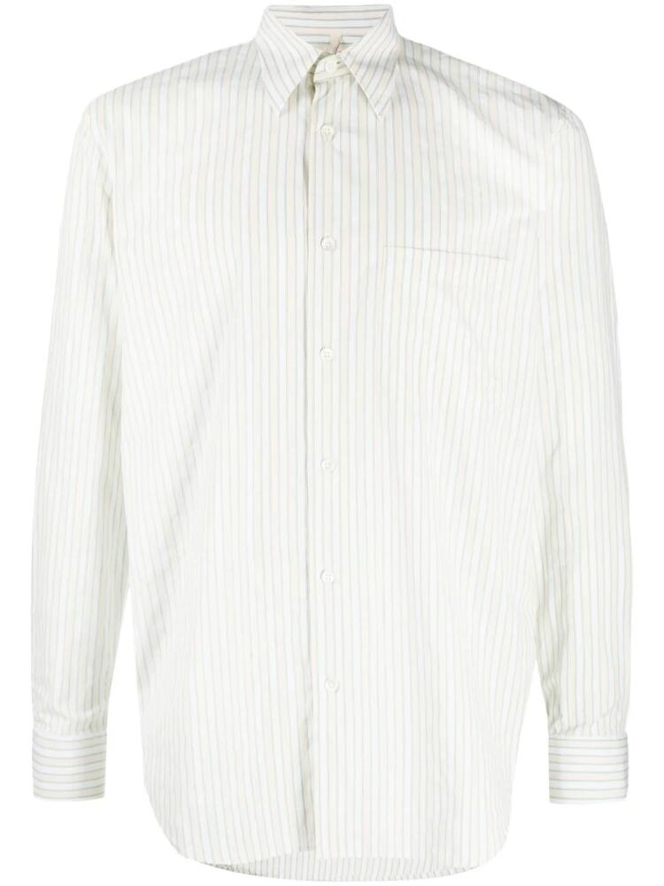 Sunflower long-sleeve striped cotton shirt - White Cover