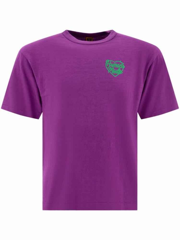 Human Made logo-print cotton t-shirt - Purple Cover