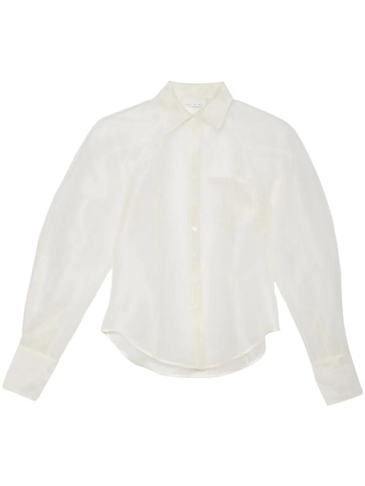 Fleur Du Mal silk organza semi-sheer shirt - White Cover