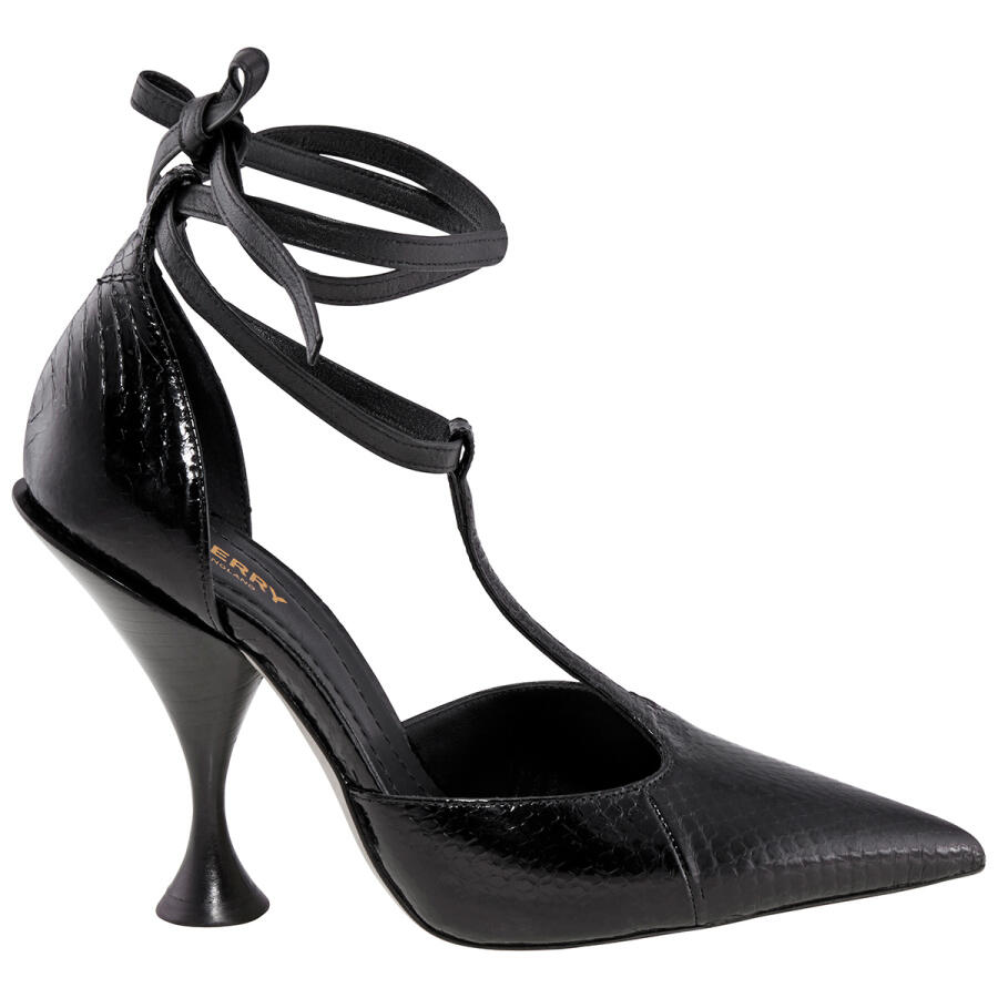 Burberry Ladies Black Welton T Strap Ankle Tie Pumps Cover