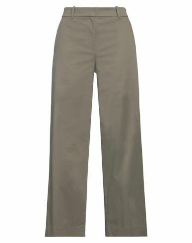 Theory Woman Pants Military green Cotton, Elastane Cover