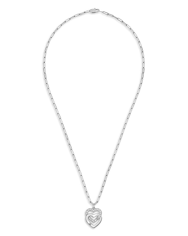 Dinh Van 18K White Gold Double Coeurs Diamond Pendant Necklace, 17.7 Cover