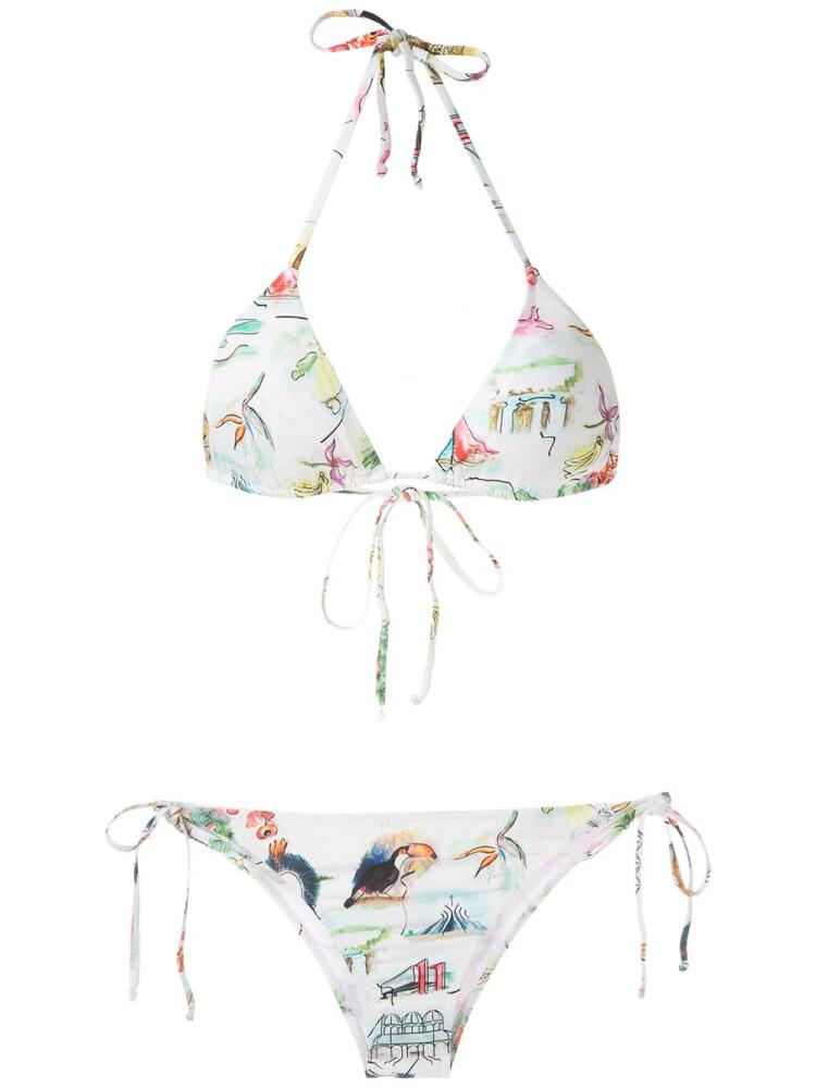 Isolda Borakay printed tie bikini set - White Cover