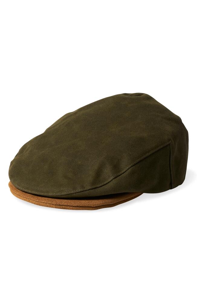 Brixton Cotton Driving Cap in Olive Surplus/Tan Cover