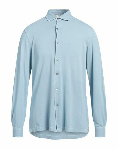 Filippo De Laurentiis Man Shirt Sky blue Cotton Cover