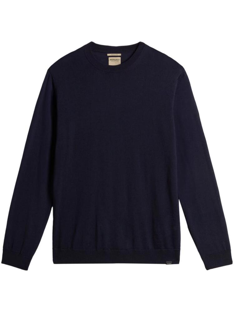 Woolrich crew neck virgin wool sweater - Blue Cover