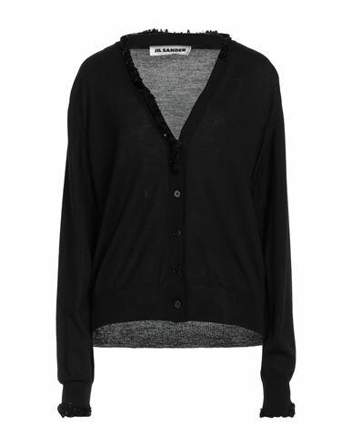 Jil Sander Woman Cardigan Black Wool, Polyester Cover