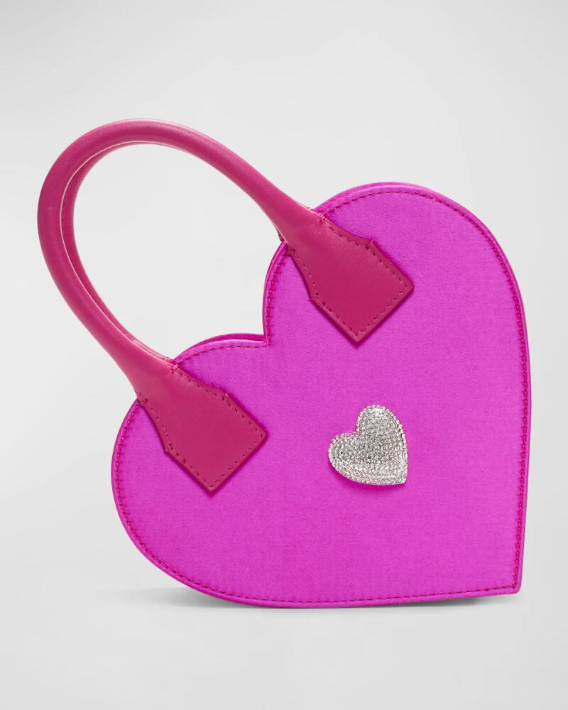 MACH & MACH Crystalized Heart Satin Top-Handle Bag Cover