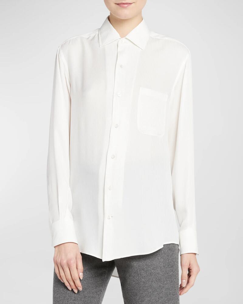 Loro Piana Cam Iconic Andre Raised Button-Front Shirt Cover