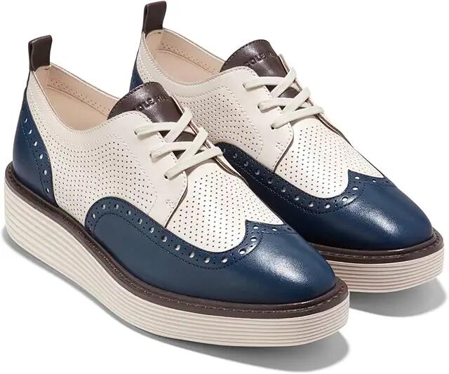 Cole Haan Originalgrand Platform Wing Tip Oxford (Blue Wing Teal/Ivory) Women's Shoes Cover