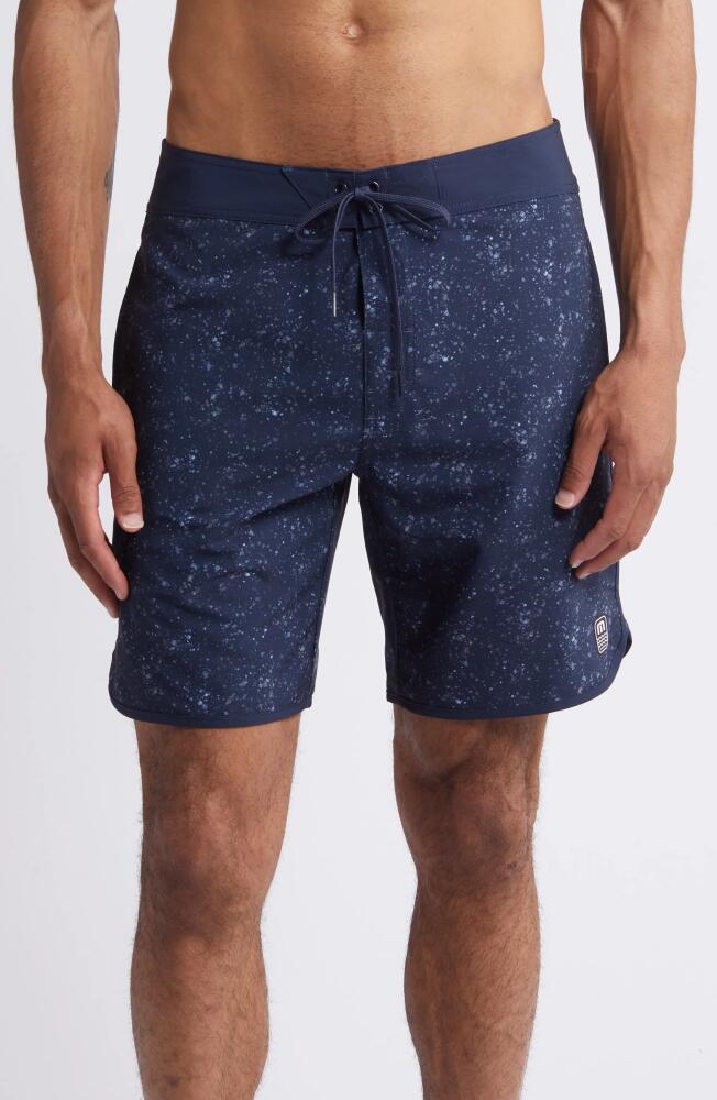 TravisMathew Mahalo Plenty Spatter Print Board Shorts in Total Eclipse Cover