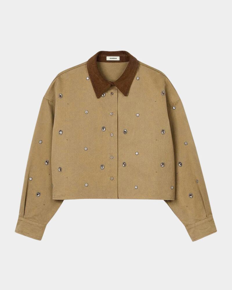 Sandro Wagan Embellished Cropped Shirt Cover