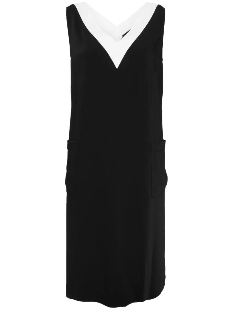 agnès b. contrasting-detail V-neck dress - Black Cover