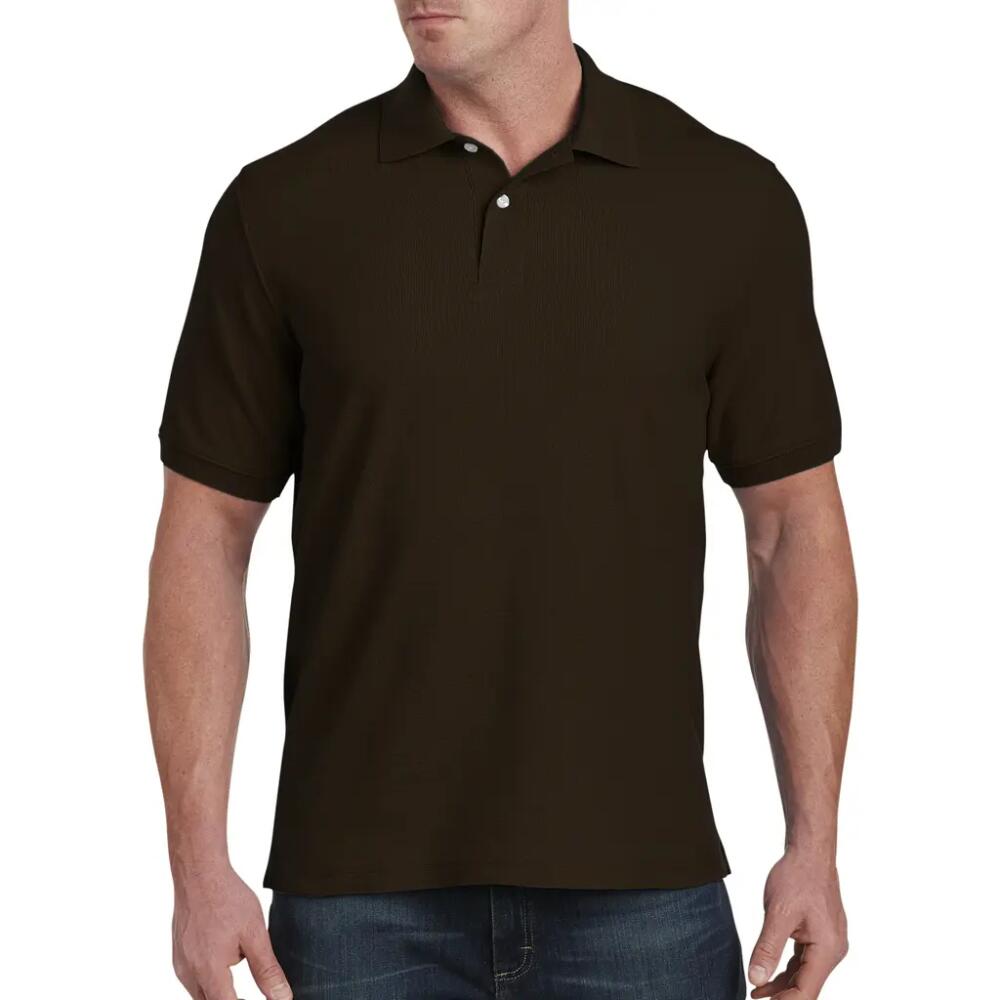 Harbor Bay by DXL Piqué Polo Shirt in Dark Brown Cover