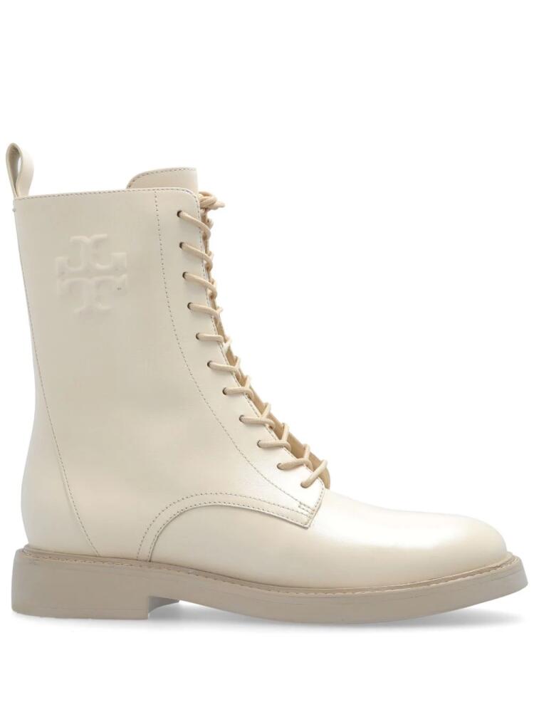 Tory Burch logo-embossed leather boots - Neutrals Cover