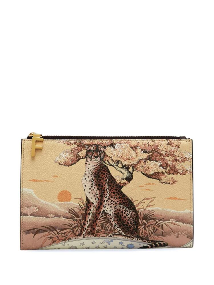 Ferragamo graphic-print makeup bag - Neutrals Cover