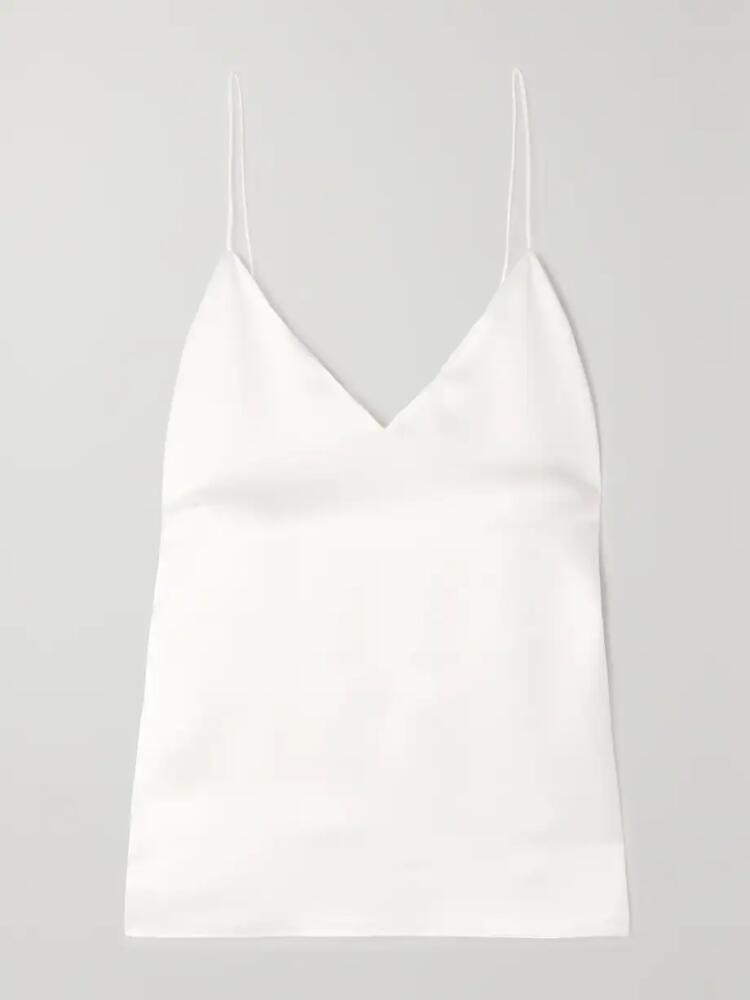 Chloé - + Atelier Jolie Scalloped Hammered Silk-satin Camisole - White Cover