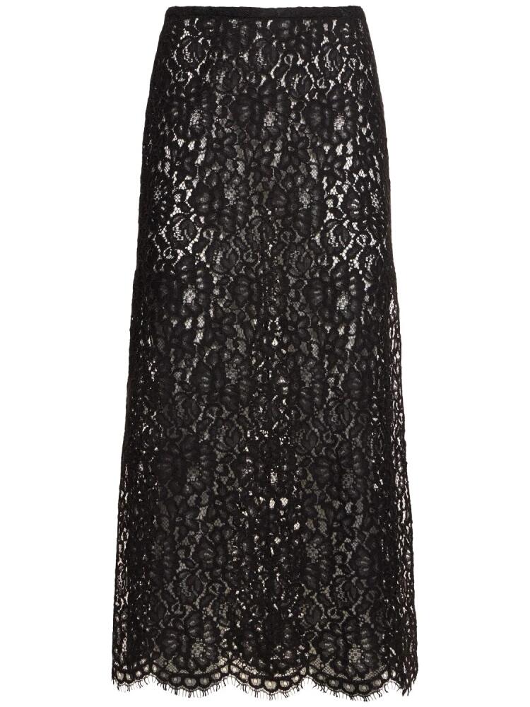 MICHAEL KORS COLLECTION Lace Side Slit Midi Skirt Cover