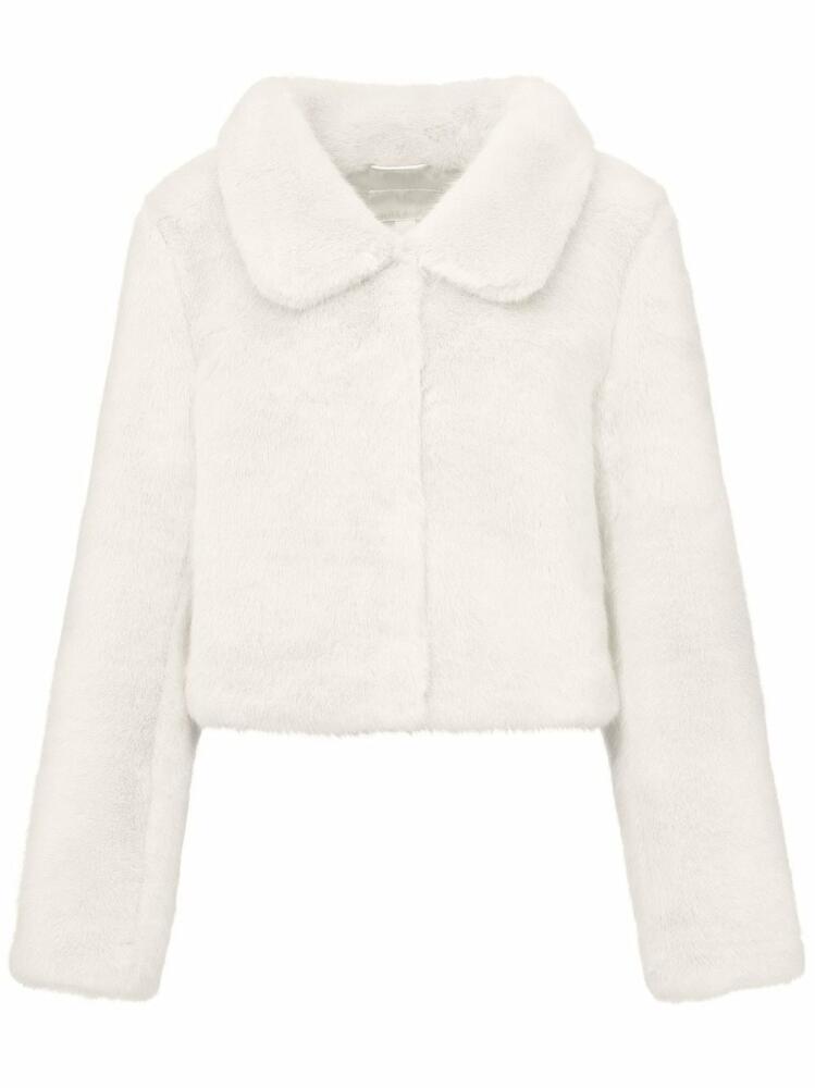 Unreal Fur Triage cropped faux-fur jacket - White Cover