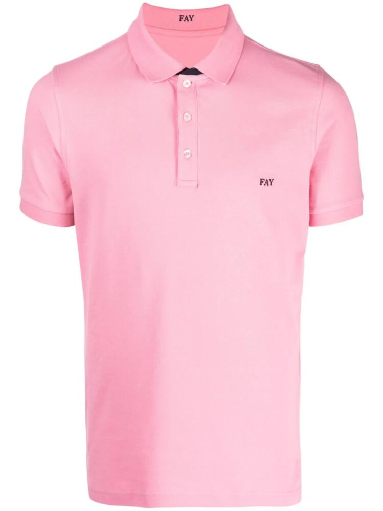 Fay embroidered-logo polo shirt - Pink Cover