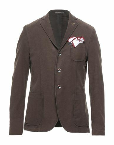 Paoloni Man Blazer Cocoa Cotton, Elastane Cover