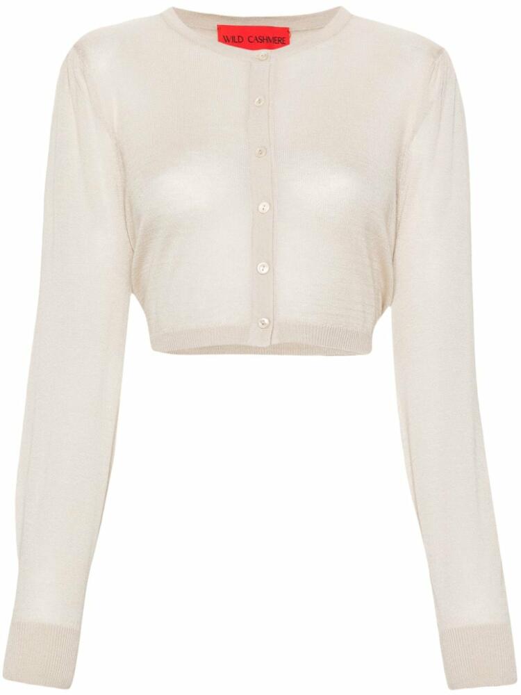 Wild Cashmere Taylor fine-knit cropped cardigan - Neutrals Cover