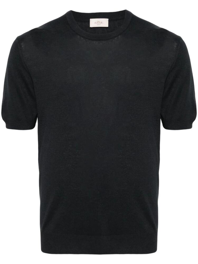 Altea crew-neck knitted T-shirt - Black Cover