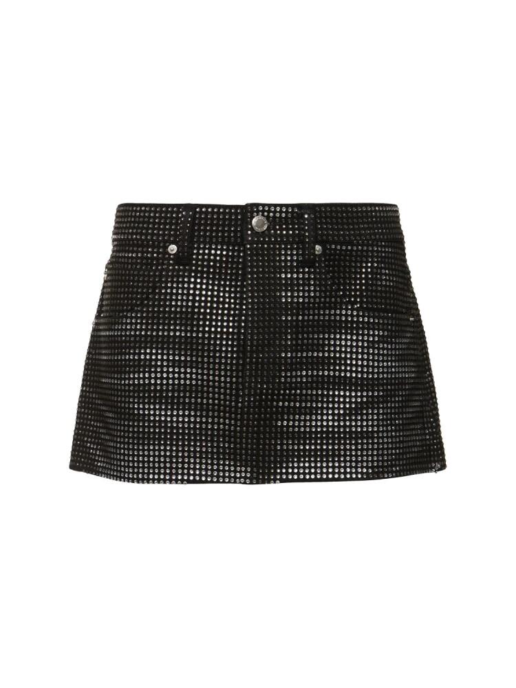 ALEXANDER WANG Embellished Cotton Mini Skirt Cover