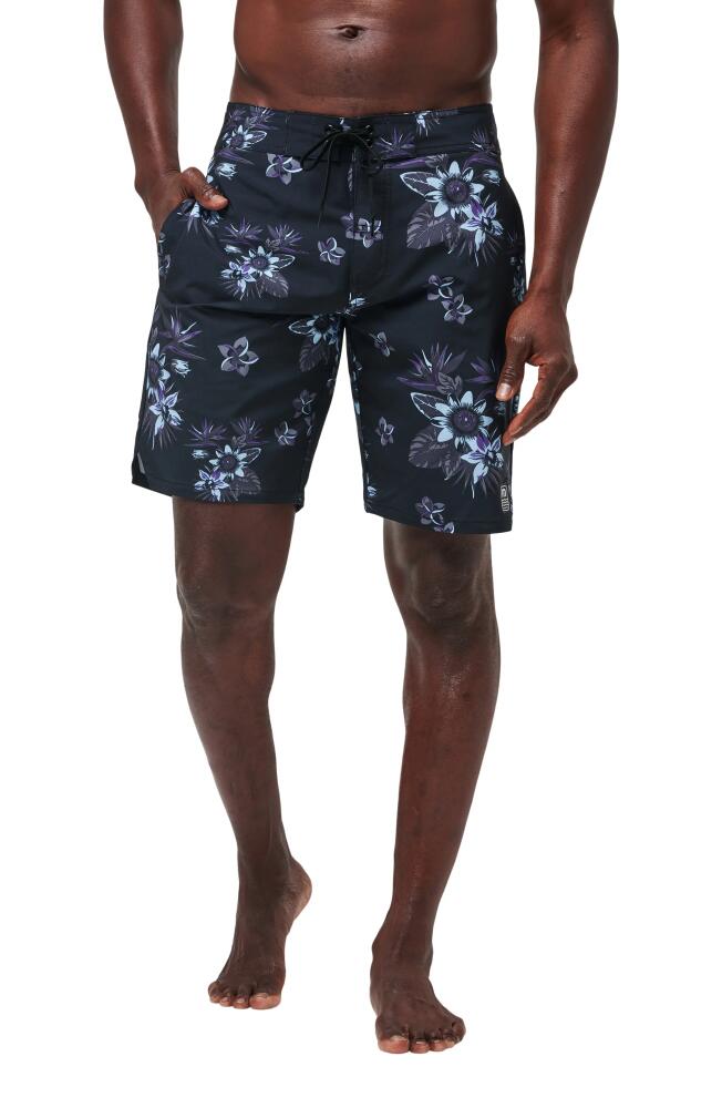 TravisMathew Tiki Time Board Shorts in Black Cover