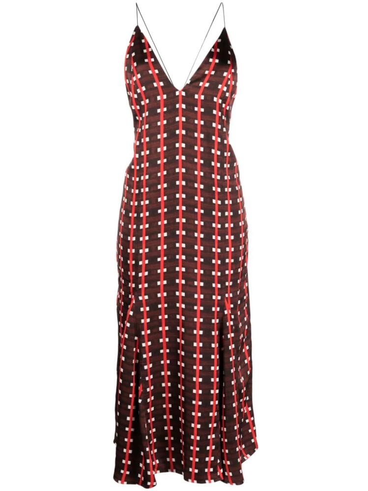 Wales Bonner geometric-print V-neck maxi dress - Brown Cover