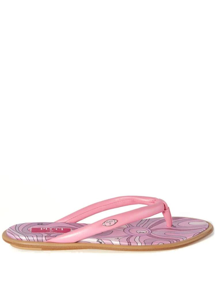 PUCCI abstract print flip flops - Pink Cover