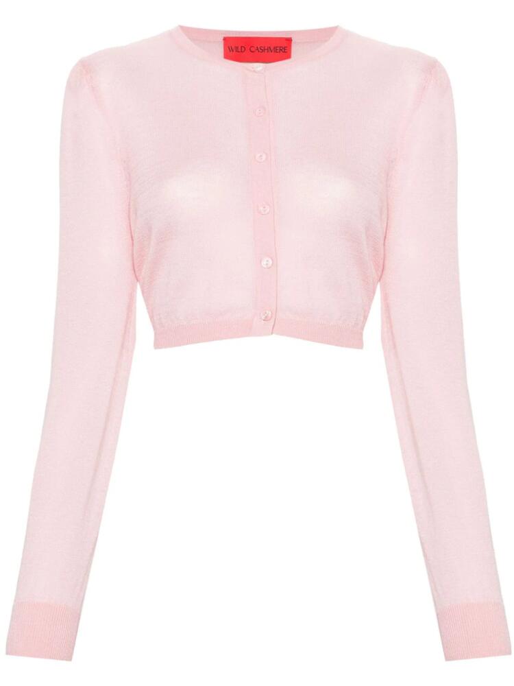 Wild Cashmere Taylor fine-knit cropped cardigan - Pink Cover