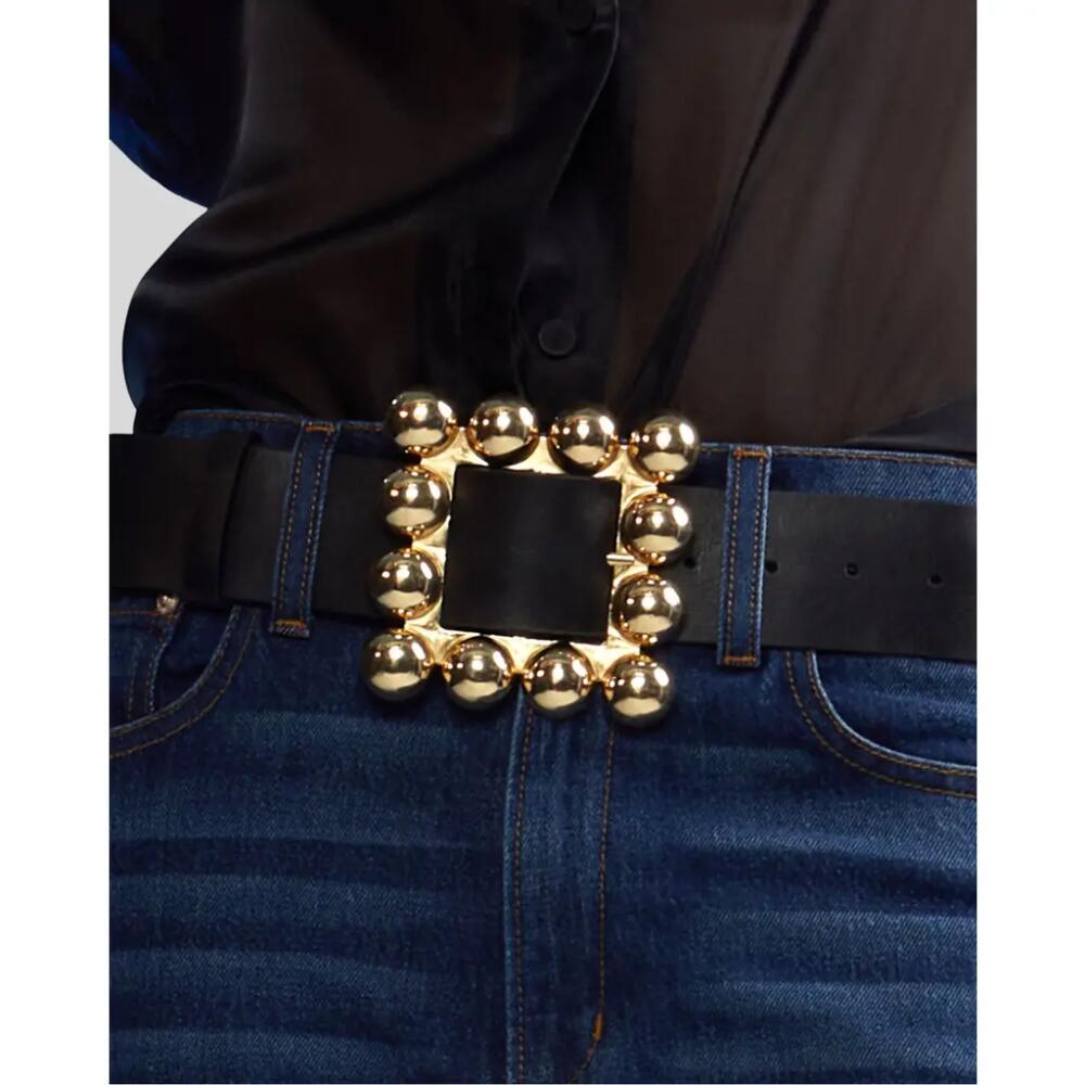 Cynthia Rowley Oversized Buckle Belt in Black Cover