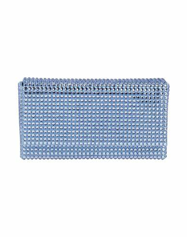 Amina Muaddi Woman Handbag Pastel blue Textile fibers Cover