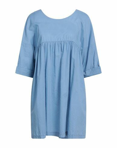 Alessia Santi Woman Mini dress Pastel blue Cotton Cover