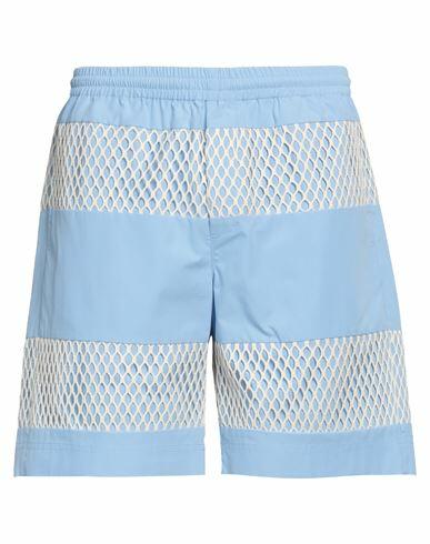 Msgm Man Shorts & Bermuda Shorts Azure Organic cotton Cover