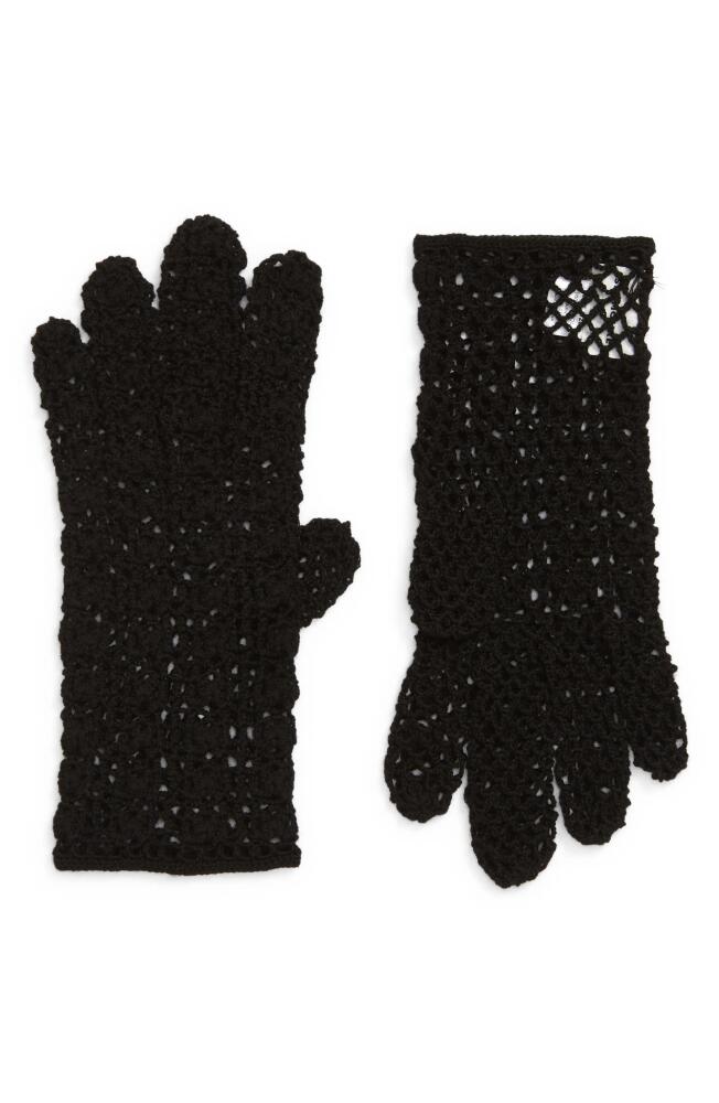 Seymoure Hand Crochet Merino Wool Gloves in Black Cover