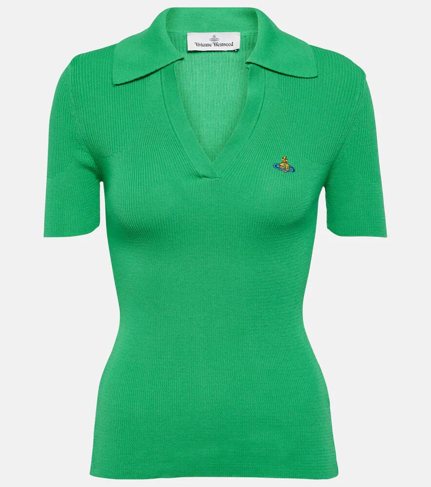 Vivienne Westwood Marina ribbed-knit cotton polo shirt Cover