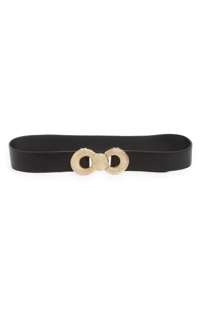 Raina Bowie Textured Bow Leather Belt in Black Cover