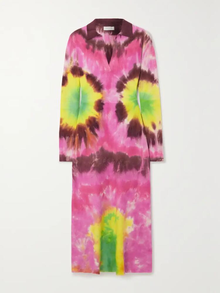 Gabriela Hearst - Beryl Tie-dyed Cashmere And Silk-blend Midi Dress - Pink Cover