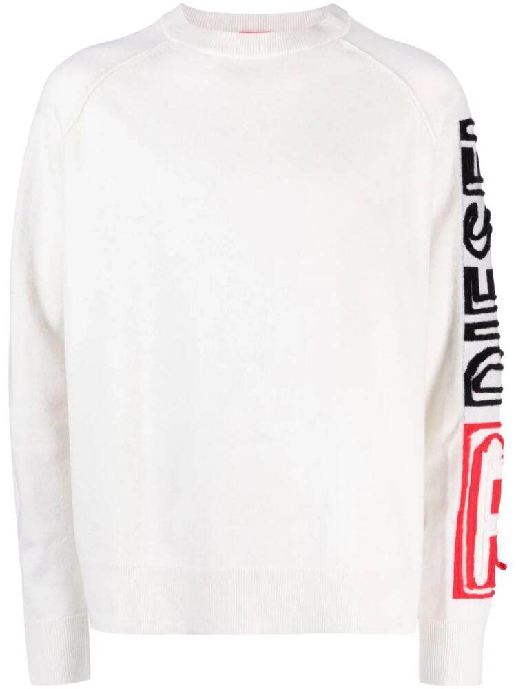 Diesel K-Saria logo-intarsia jumper - White Cover