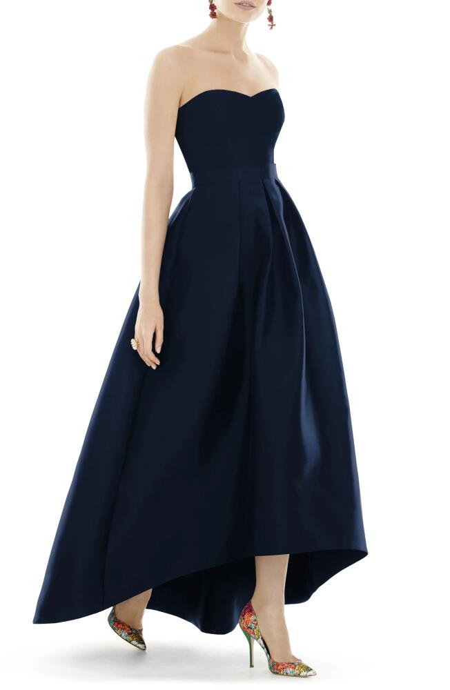 Alfred Sung Strapless High/Low Ballgown in Midnight Cover