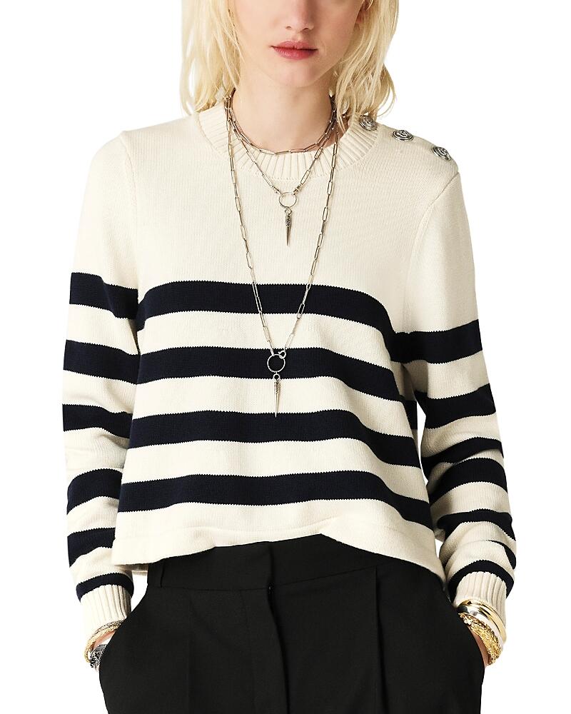 ba & sh Milo Striped Cropped Sweater Cover