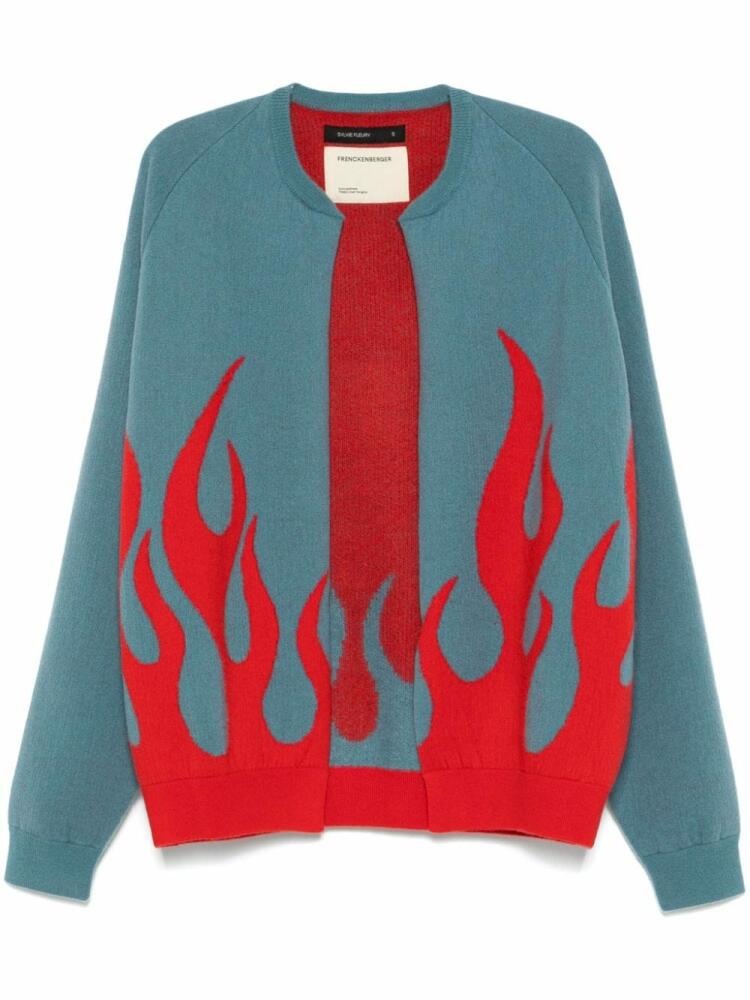 Frenckenberger flame-jacquard cardigan - Blue Cover