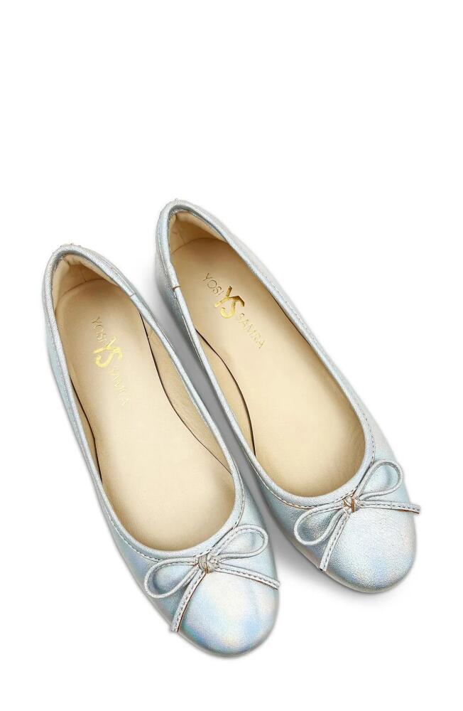 Yosi Samra Sadie Cap Toe Ballet Flat in Silver Iridescent Cover