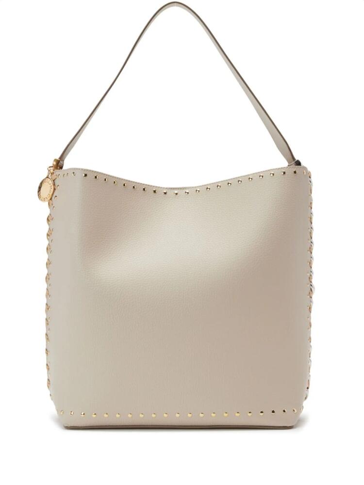 Stella McCartney Frayme studded faux-leather tote bag - Neutrals Cover