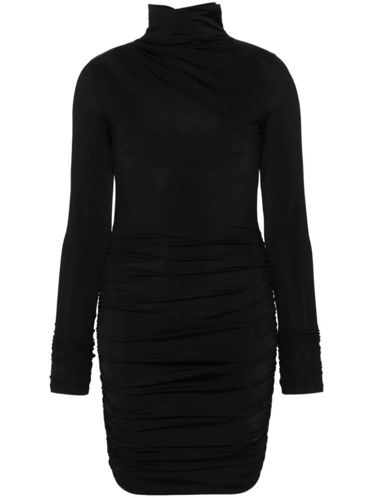 THE ANDAMANE Oleandra ruched mini dress - Black Cover