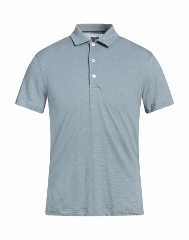 Fedeli Man Polo shirt Slate blue Linen, Elastane Cover