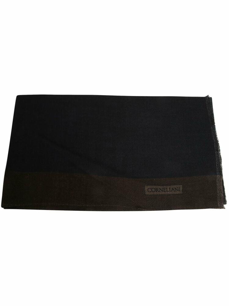 Corneliani logo-jacquard scarf - Blue Cover