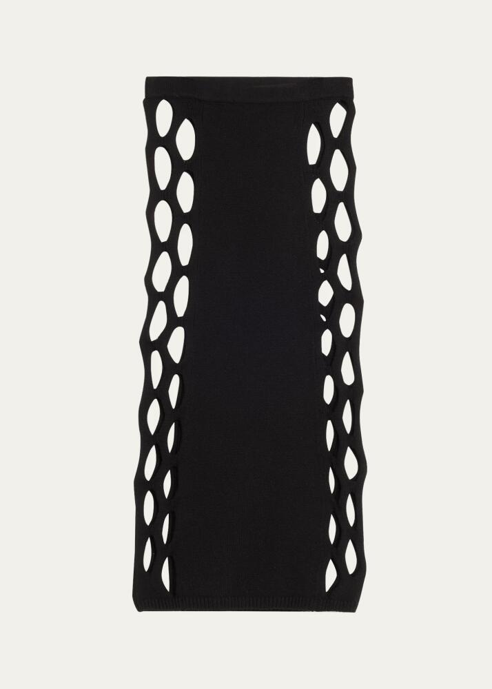 Diotima Steer Cutout Midi Wool Skirt Cover